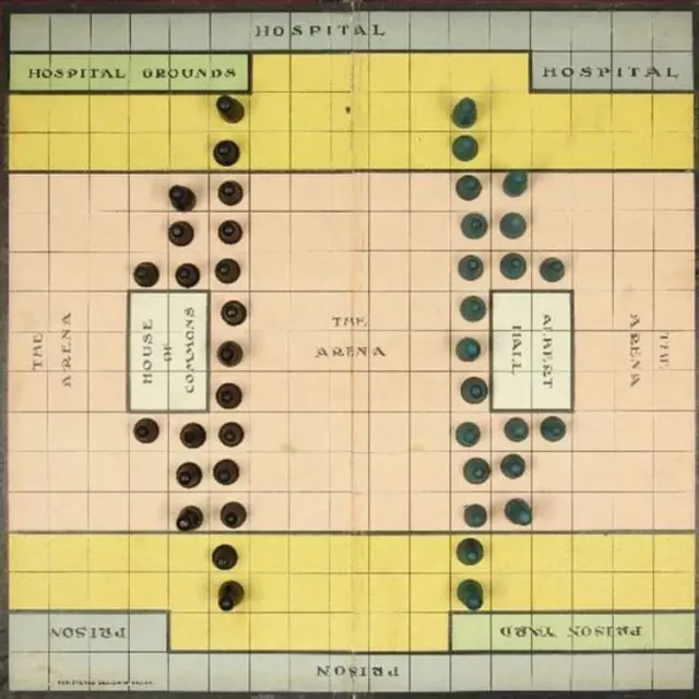 'సఫ్రేజెట్టో' గేమ్ బోర్డు. ఆక్స్‌ఫర్డ్‌లోని బోడ్లియన్ లైబ్రరీలో మాత్రమే ప్రస్తుతం ఈ బోర్డు ఉంది.