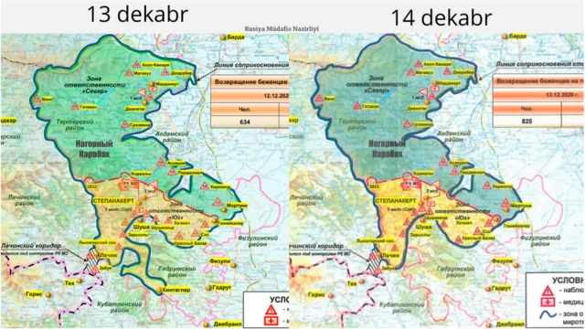 Xəritə, rusiya müdafiə nazirliyi, sülhməramlı, hadrut, bu gün, xəbər