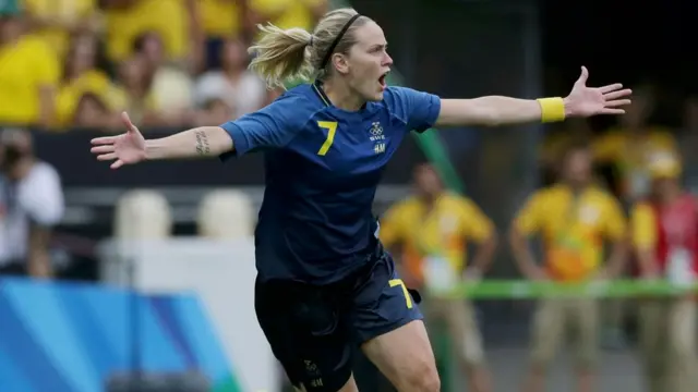 Lisa Dahlkvist celebra el último penal.