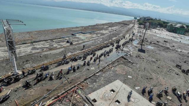 A general view of Taman Ria"s beach which was hit by a tsunami, after a quake in West Palu, Central Sulawesi, Indonesia September 30, 2018