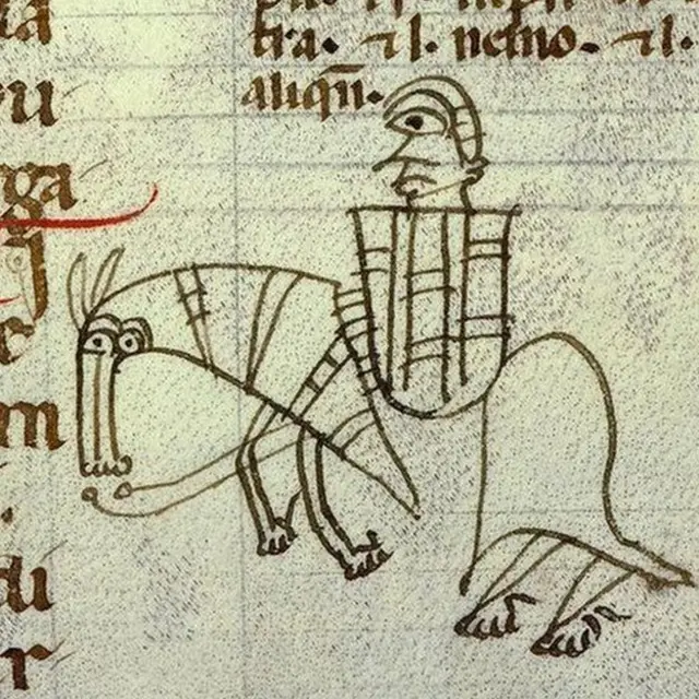 Caballero montando a caballo dibujado al estilo de Picasso