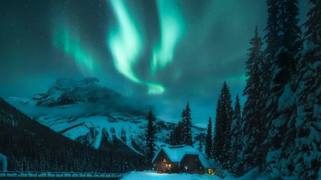 The northern lights under a Canadian sky.