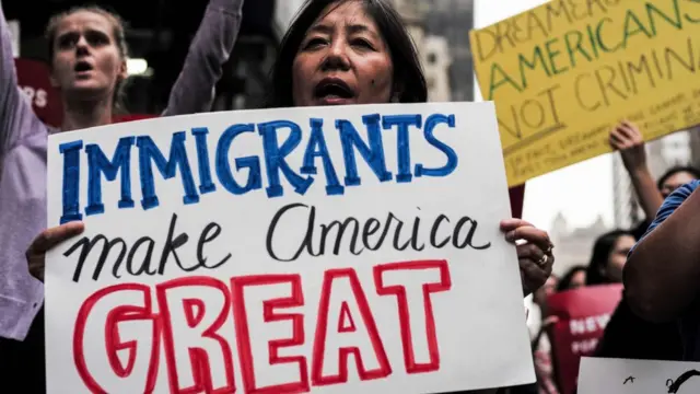 Protesters near the Trump Tower in New York
