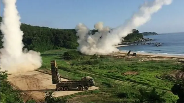 ඊට ප්‍රතිචාර වශයෙන් දකුණු කොරියාව සහ එක්සත් ජනපදය එක්වී බැලිස්ටික් මිසයිල අභ්‍යාසයක