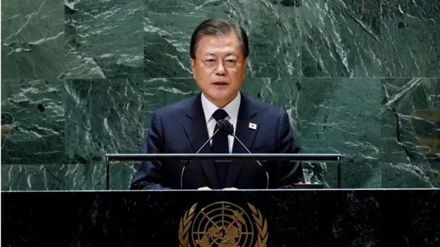 지난 9월 유엔총회에서 종전선언을 제안하는 문재인 대통령