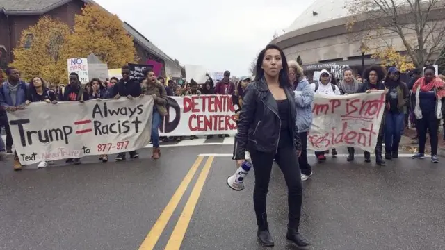 Protesta contra Donald Trump en Connecticut.