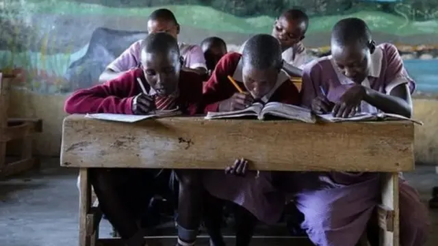 School children in a classroom in Africa