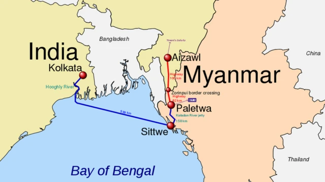 কালাদান প্রজেক্টের রুট