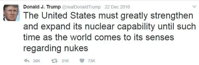 डोनल्ड ट्रंप का ट्वीट