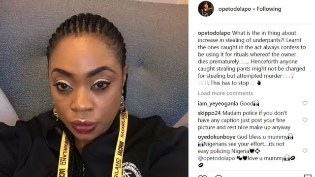 Wetin she write for Instagram