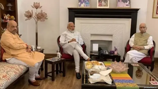 नरेंद्र मोदी, अमित शहा आणि लालकृष्ण आडवाणी