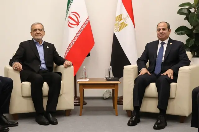 مسعود پزشکیان و عبدالفتاح سیسی