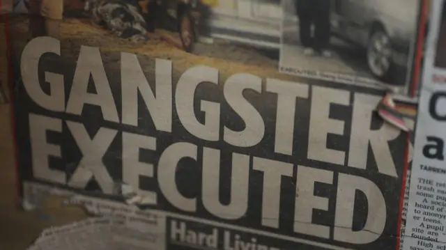 Aworan iwe iroyin pẹlu akọle to sọ pe ''wọn sẹku pa ọdaran.''