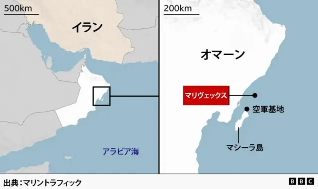 マリヴェックスとマシーラ島の位置を示す地図