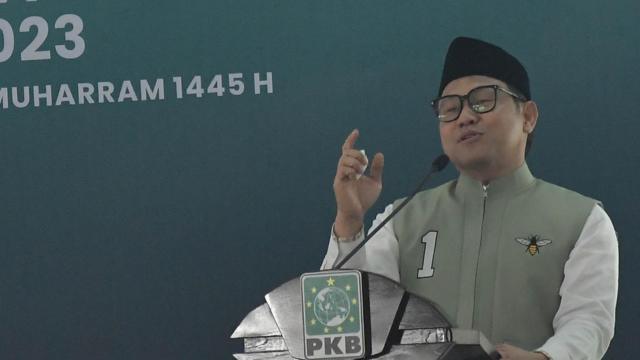 Ketua Umum Partai Kebangkitan Bangsa (PKB) Muhaimin Iskandar dalam peringatan Haul Gusdur pada Mei 2023