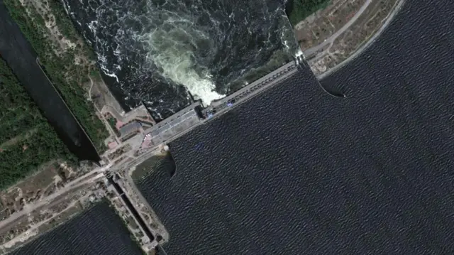 Каховська ГЕС 5 червня 2023 року, за день до прориву греблі