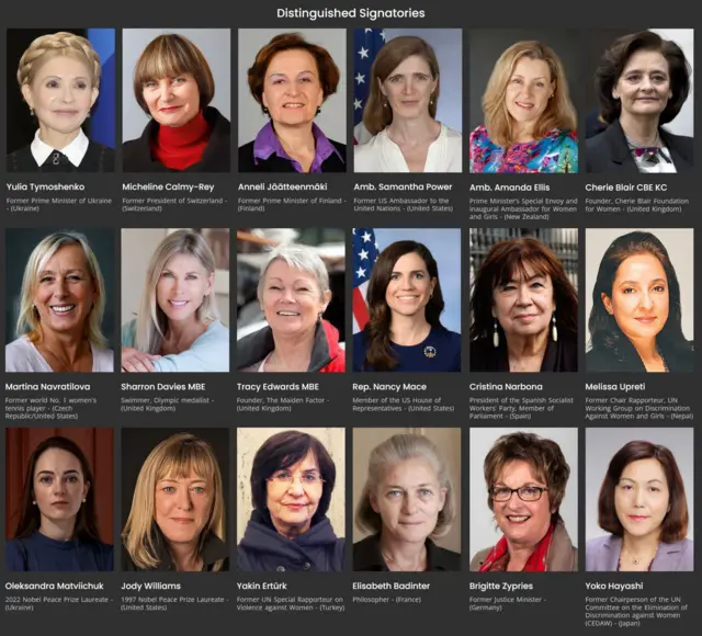 تصویر زنانی که نامه را امضا کرده اند. 