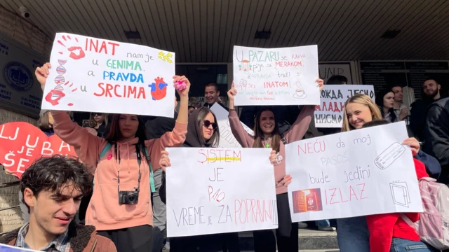 Protest u Novom Pazaru, studenti, studentski protest u Novom Pazaru