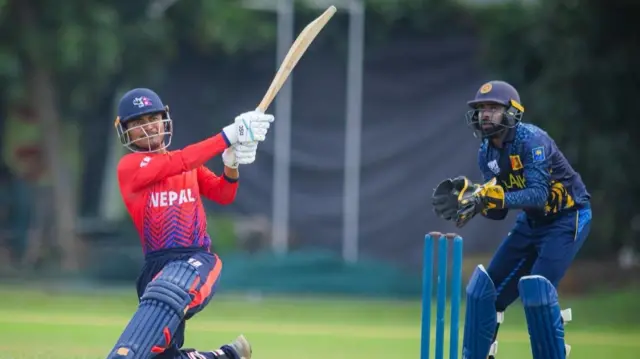श्रीलङ्का ए टोलीसँगको अभ्यास खेलमा नेपाली कप्तान रोहित पौडेल