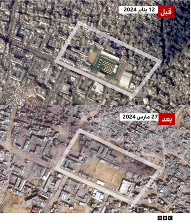 وسط خان يونس قبل وبعد