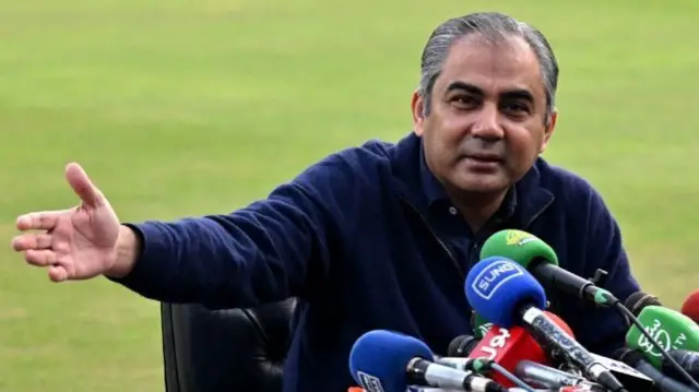 पाकिस्तान क्रिकेट बोर्ड के चेयरमैन मोहसिन नक़वी ने पाकिस्तान के खेलने को लेकर बयान दिया है (फ़ाइल फ़ोटो)