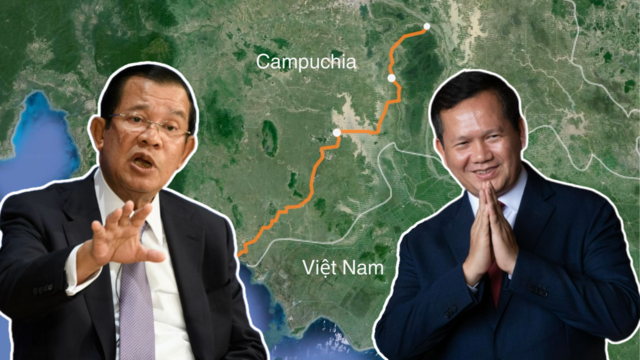 Cựu Thủ tướng Campuchia Hun Sen, và con trai, Thủ tướng Hun Manet