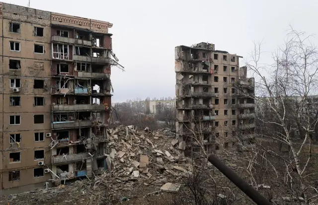 Авдеевкадагы турак-жай кварталдарынын бири, сүрөт 2023-жылы декабрда тартылган