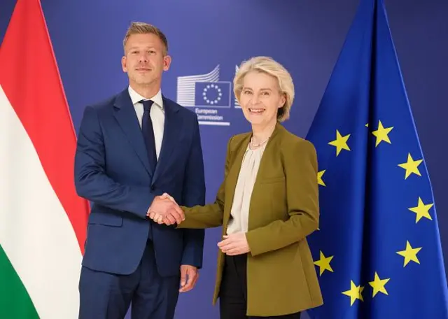 Прем'єр Угорщини Петер Мадяр та голова Єврокомісії Урсула фон дер Ляйн