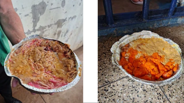 Imagnes das quentinhas de comida servidas na Papuda