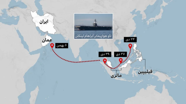 نقشه گرافیکی از حرکت لینکلن