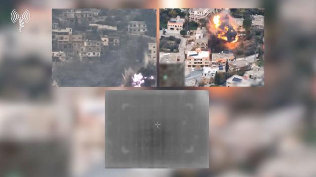 لقطات نشرها الجيش الإسرائيلي لعمليات قصف في جنوب لبنان