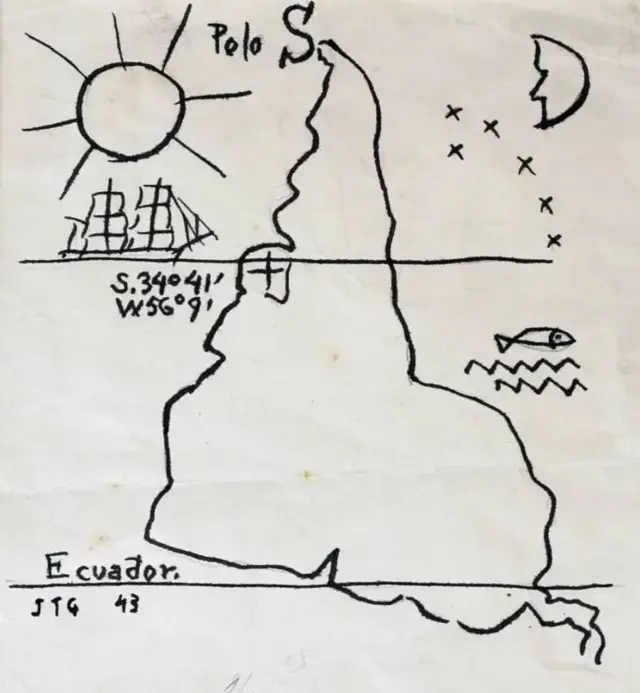 "America Upside Down," by Uruguayan painter Joaquín Torres García, 1943
