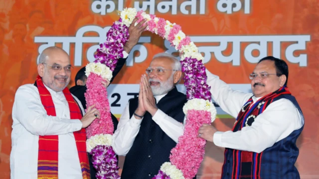 அமித் ஷா, பிரதமர் மோதி மற்றும் ஜேபி நட்டா