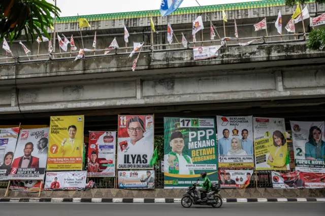 Election posters in Jakarta, January 2024