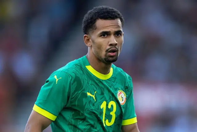 Iliman Ndiaye, du Sénégal, lors du match amical international entre l'Angleterre et le Sénégal au City Ground, le 10 juin 2025 à Nottingham, en Angleterre. 