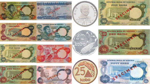 Old Naira notes and coins