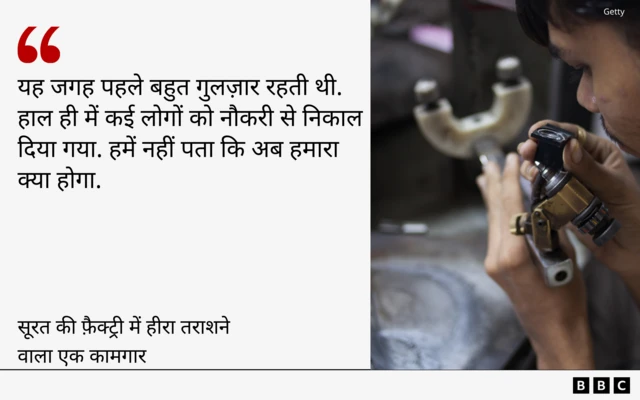 हीरे तराशता एक व्यक्ति