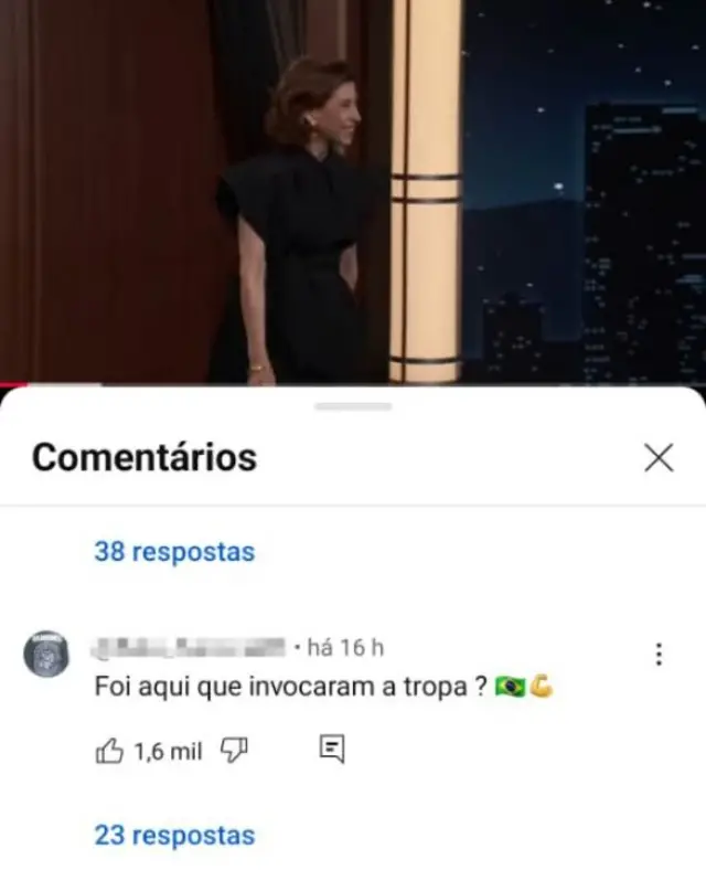 Comentário no YouTubesite loteria americanavídeo do Jimmy Kimmel Live com Fernanda Torres