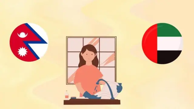 घरेलु कामदारका रूपमा यूएई गएका नेपाली महिलाको प्रतीकात्मक तस्बिर