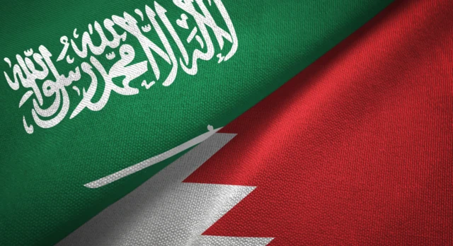 دو پرچم عربستان سعودی و بحرین