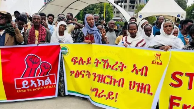 ይኣክል ዝብል ጭርሖ ዝሓዙ ሰባት ኣብ ሰልፊ ታቐውሞ