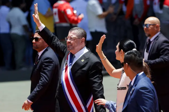 El presidente saliente, Rodrigo Chaves