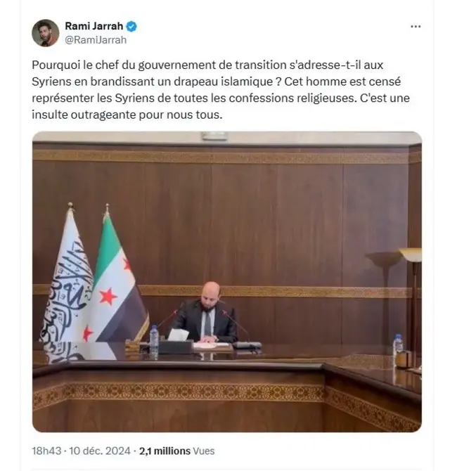 Tweet de Rami Jarrah (traduction de Google).