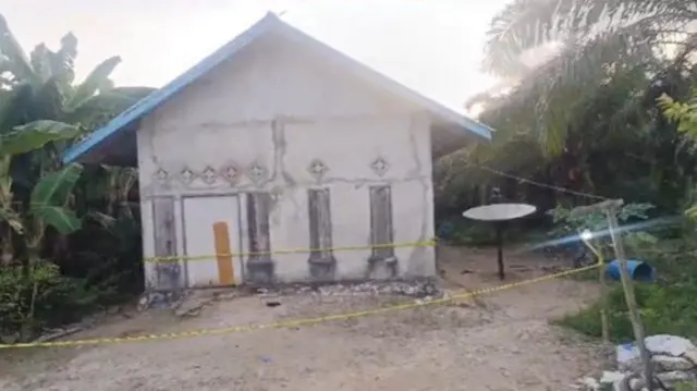 Rumah korban di Desa Babulu Laut, Kecamatan Babulu, Penajam Paser Utara (PPU).