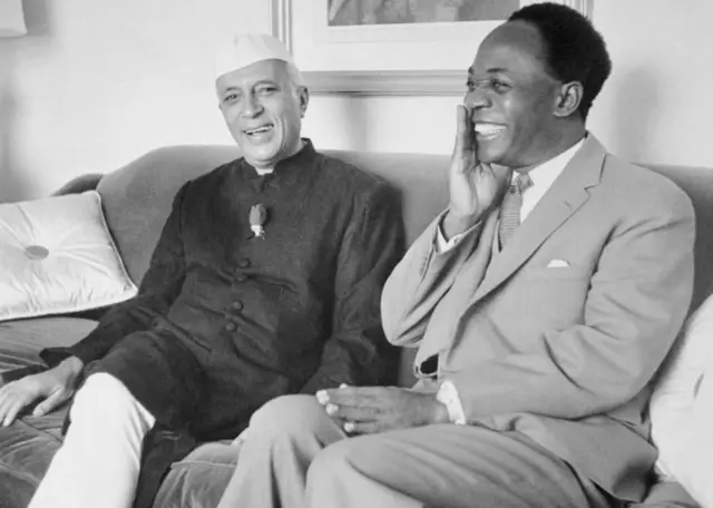 ஜவஹர்லால் நேரு மற்றும் கானாவை சேர்ந்த தலைவர் க்வாமே என் குரூமா