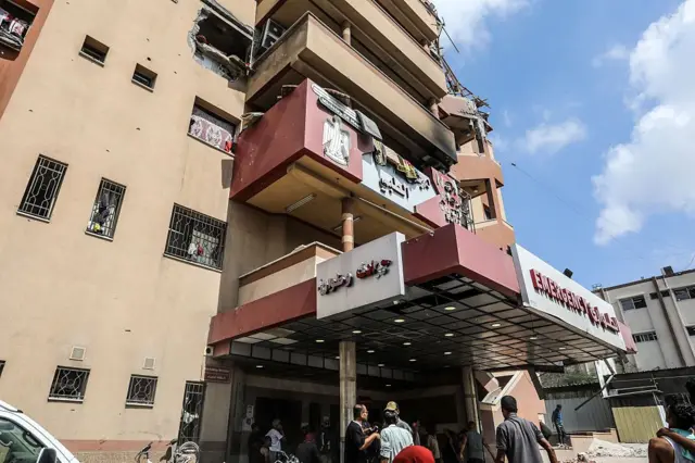 Bangunan Rumah Sakit Nasser yang rusak akibat serangan Israel pada 25 Agustus 2025. 