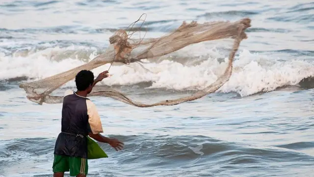 ငါးဖမ်းနေတဲ့မြင်ကွင်း