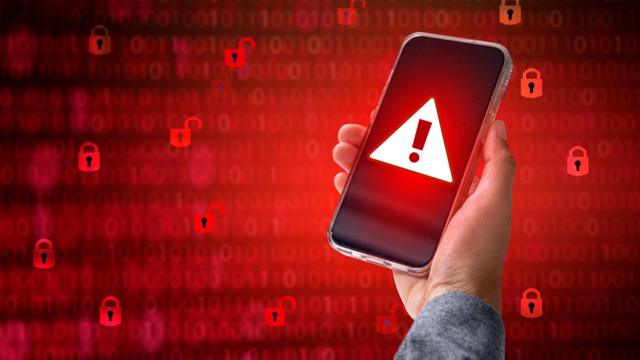 celular com símbolojogos de azar lista'alerta' na tela 