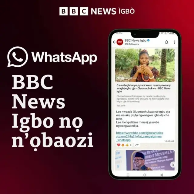BBC News Igbo abaala n'ọbaozi Whatsapp Channel