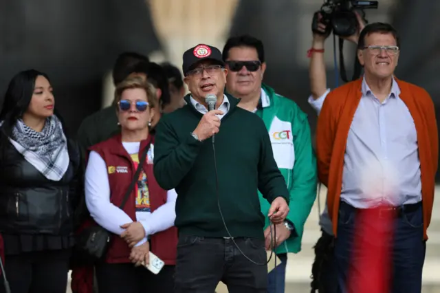 Gustavo Petro, durante su alocución este 1 de mayo. 